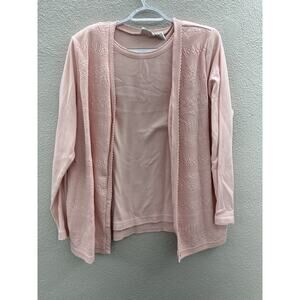 Womens Hasting & Smith Shirt Size Large Pink Long Sleeve Button Up Built in